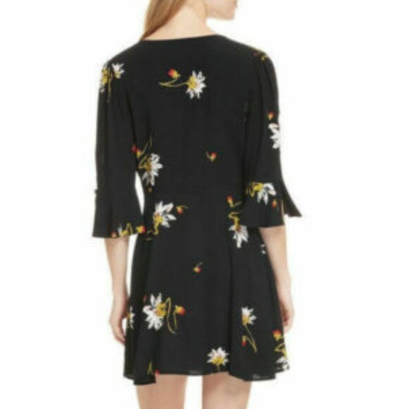 Free People XS Mini Dress Black Flowy Wrap Time On My Side - Picture 7 of 10
